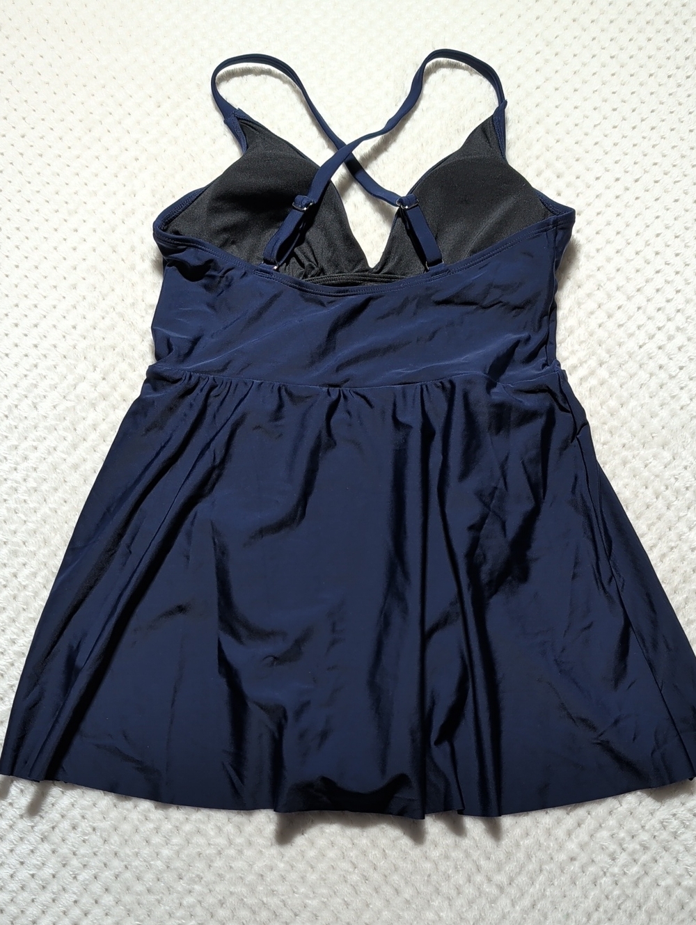 Cupshe Navy V-Neck Ruffled Swim Dress - Picture 6 of 11